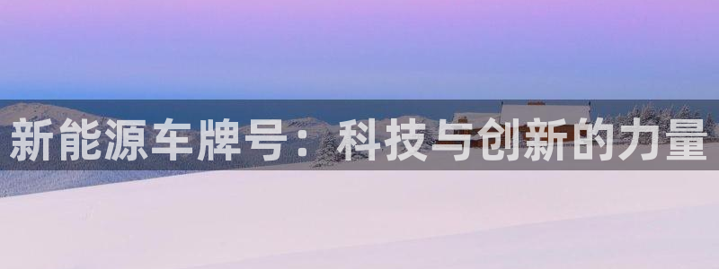 新宝gg高频彩票:新能源车牌号:科技与创新的力量