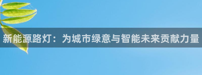 11新宝gg:新能源路灯:为城市绿意与智能未来贡献力量